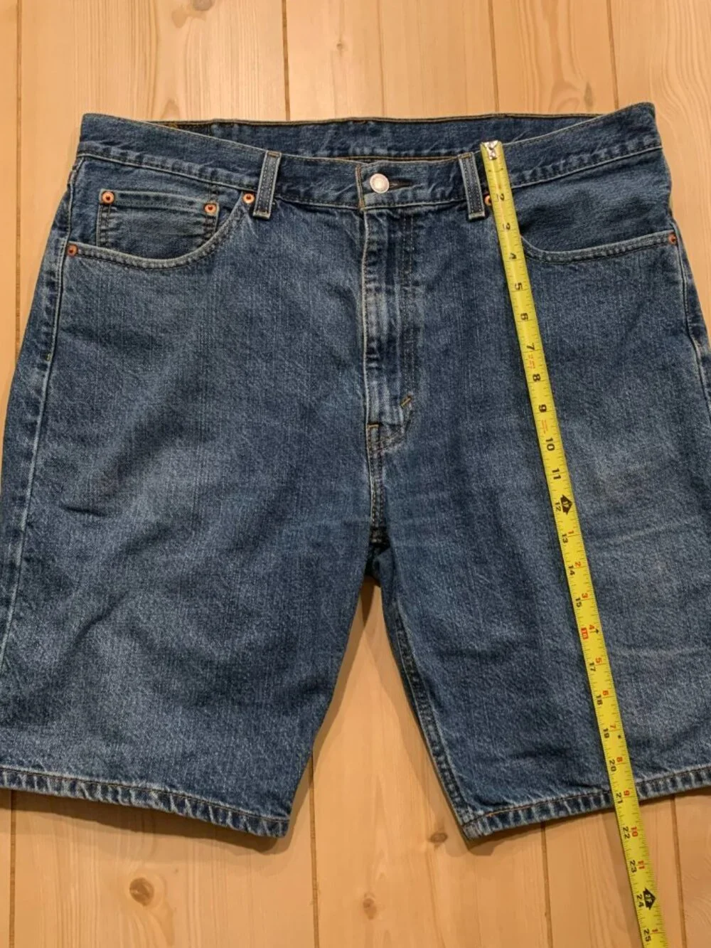 Levi Strauss Levi's 505 Straight Leg Utility Denim Blue Jean Shorts W 36